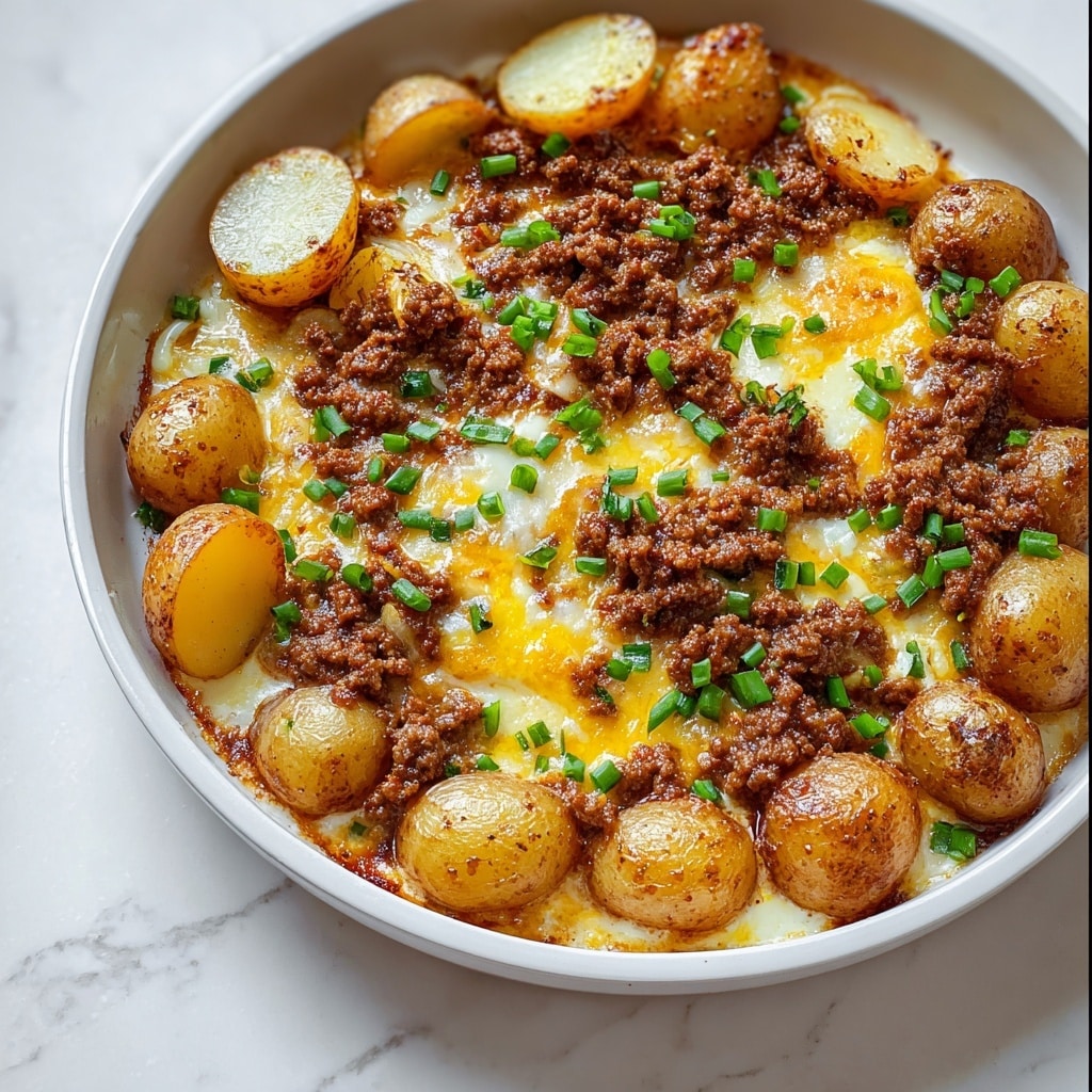 One-Pan Cheesy Meat & Potato Skillet Recipe - Recipe Image