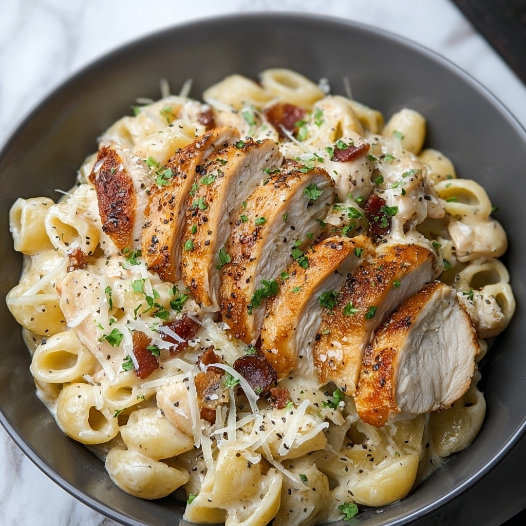 Creamy Garlic Chicken Pasta Recipe - Recipe Image