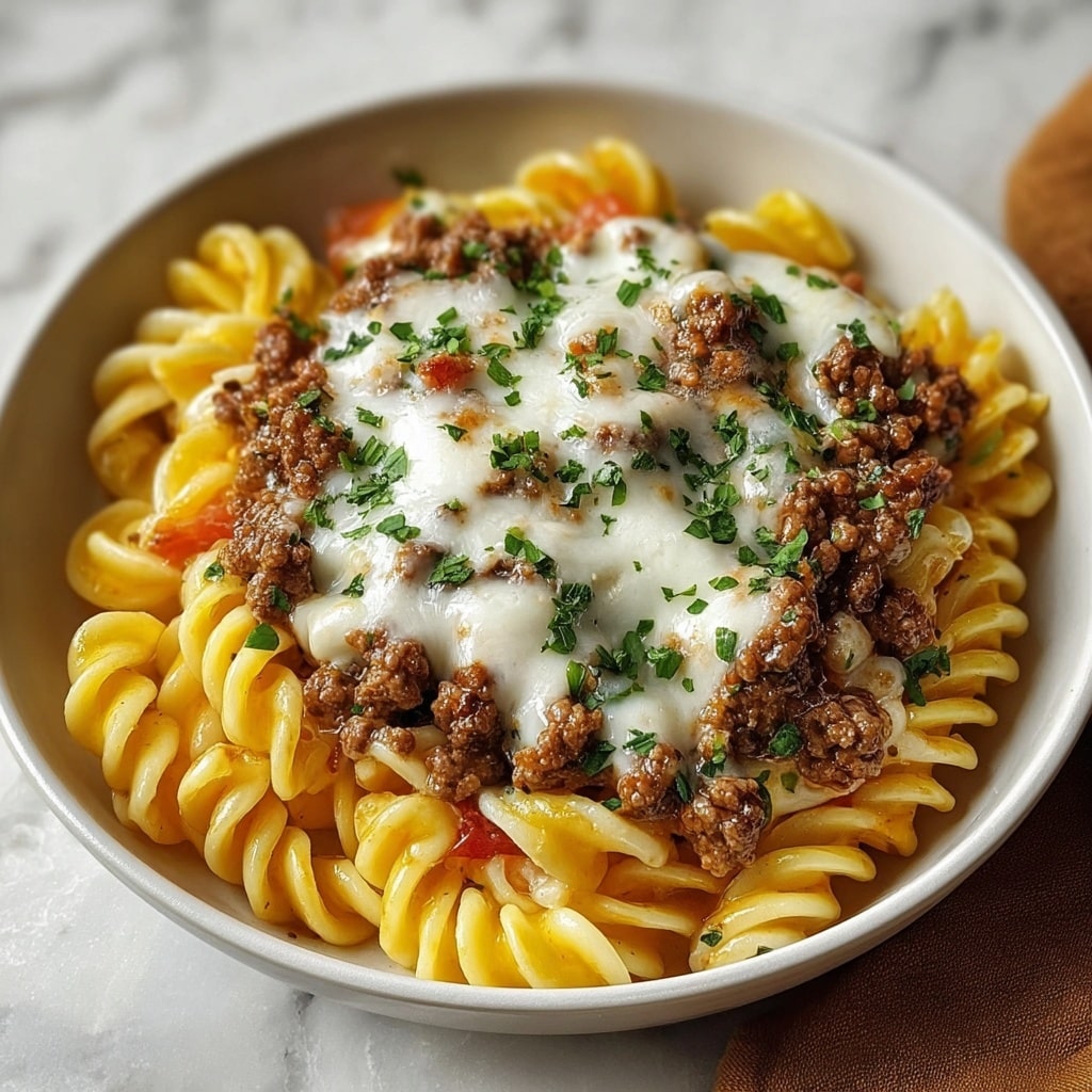 Cheeseburger Alfredo Pasta: A Delicious Twist on Comfort Food Recipe - Recipe Image