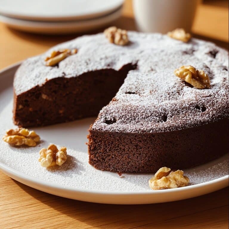 Simple Moist Chocolate Walnut Cake Recipe