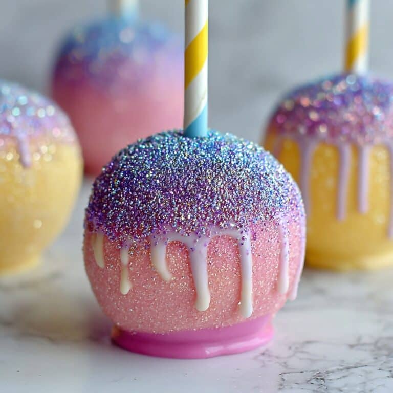 Colorful Candy Apples With Cotton Candy Recipe