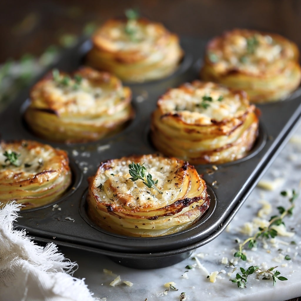 Parmesan Potato Stacks in Muffin Tin Recipe