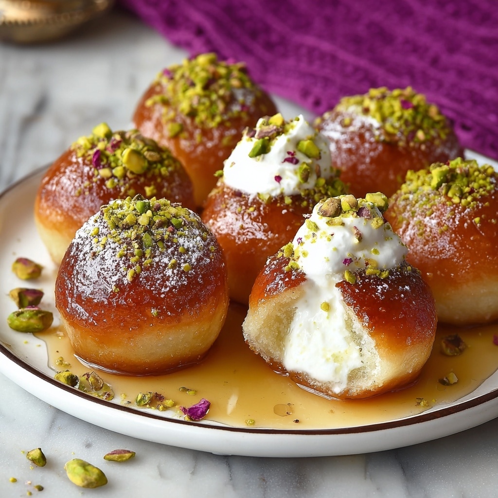 Stuffed Gulab Jamuns with Cream and Pistachio Filling Recipe