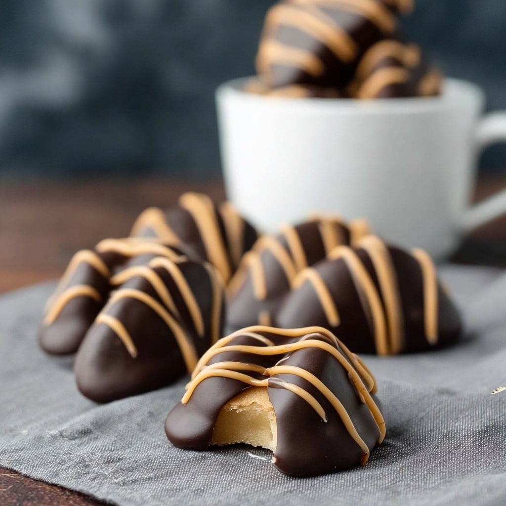 Homemade Chocolate Fortune Cookies with Peanut Butter Drizzle Recipe
