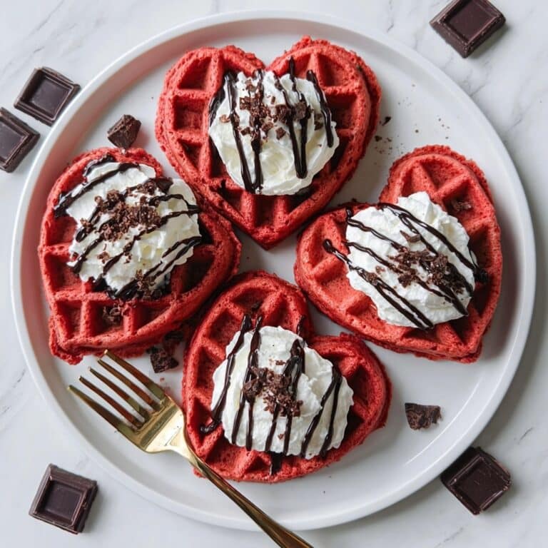 Heart-Shaped Red Velvet Waffles Recipe