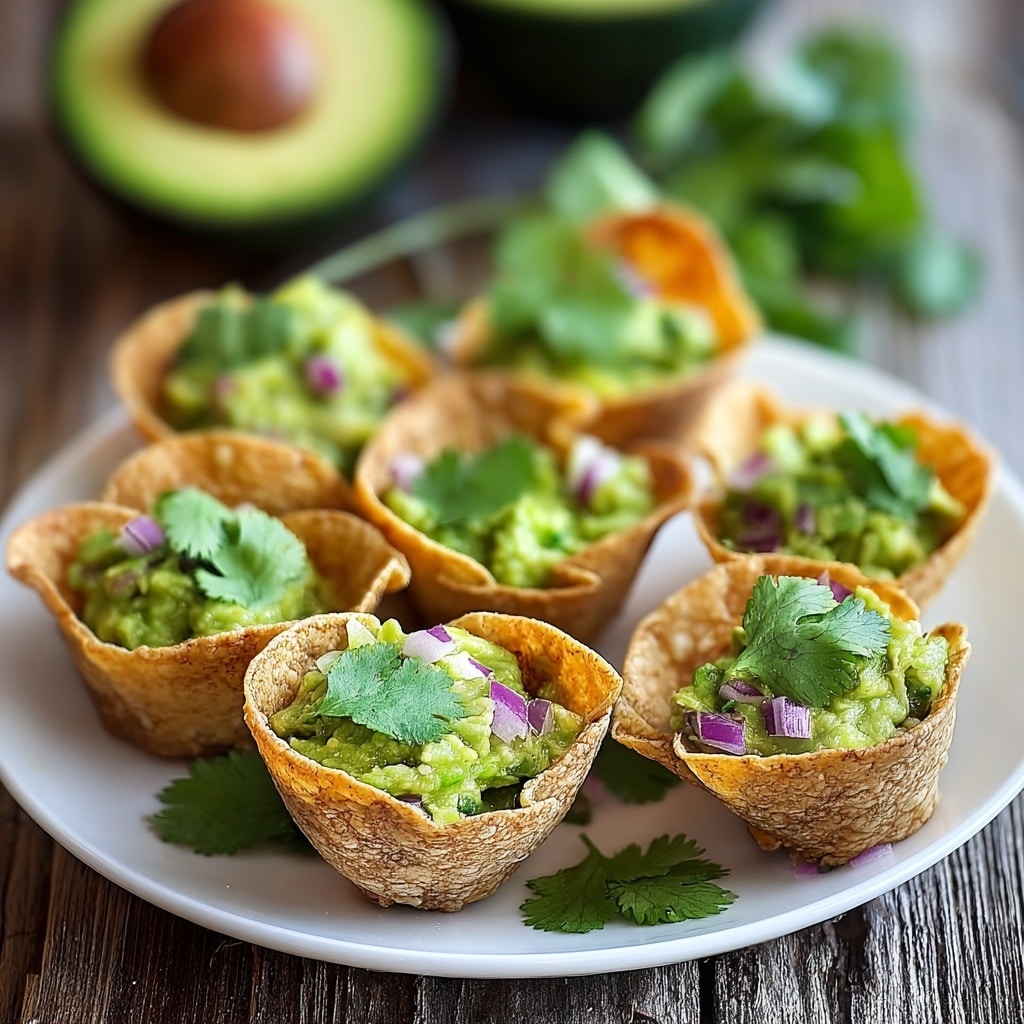 Guacamole Cups in Crispy Wonton Shells Recipe