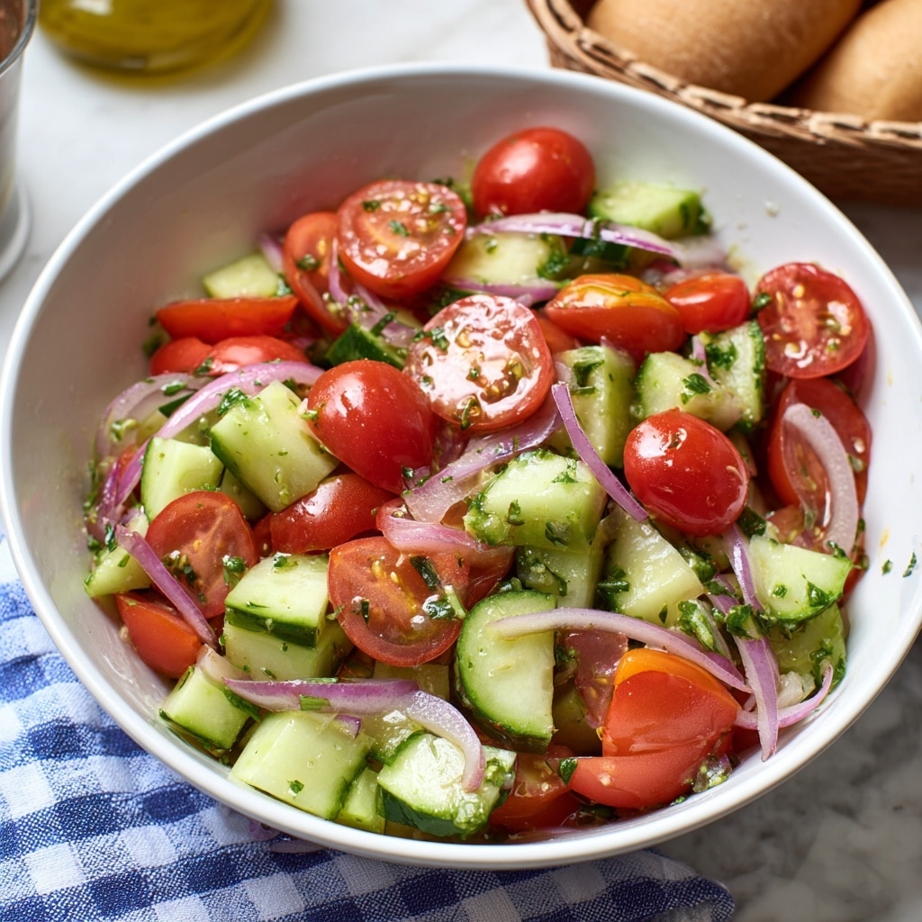 Marinated Cucumber Onion and Tomato Salad Recipe
