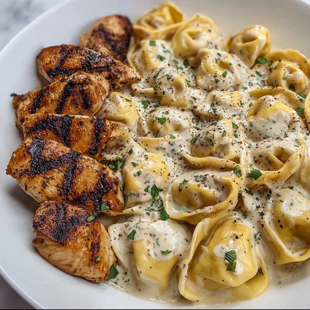 Asiago Tortellini Alfredo with Grilled Chicken Recipe