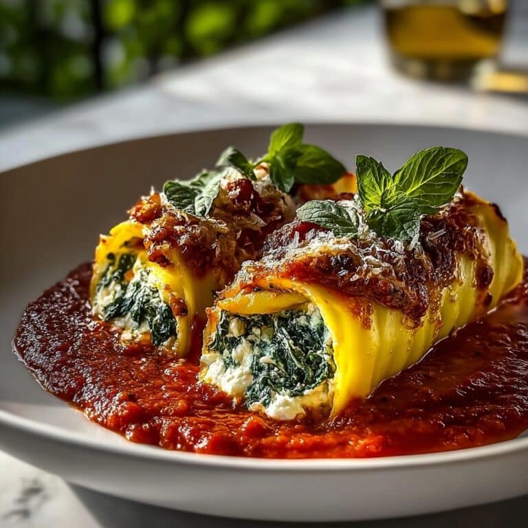 Spinach and Ricotta Stuffed Manicotti Recipe