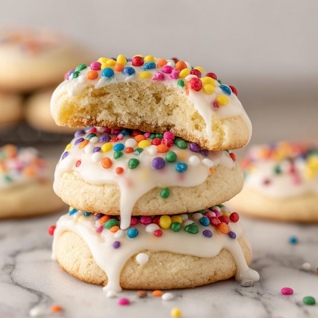 Italian Cookies with Almond Glaze and Rainbow Sprinkles Recipe