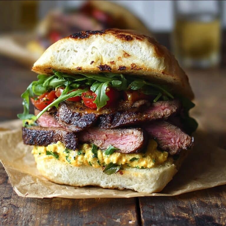 Savory Steak Sandwich with Sweet Onions and Garlic Aioli Recipe