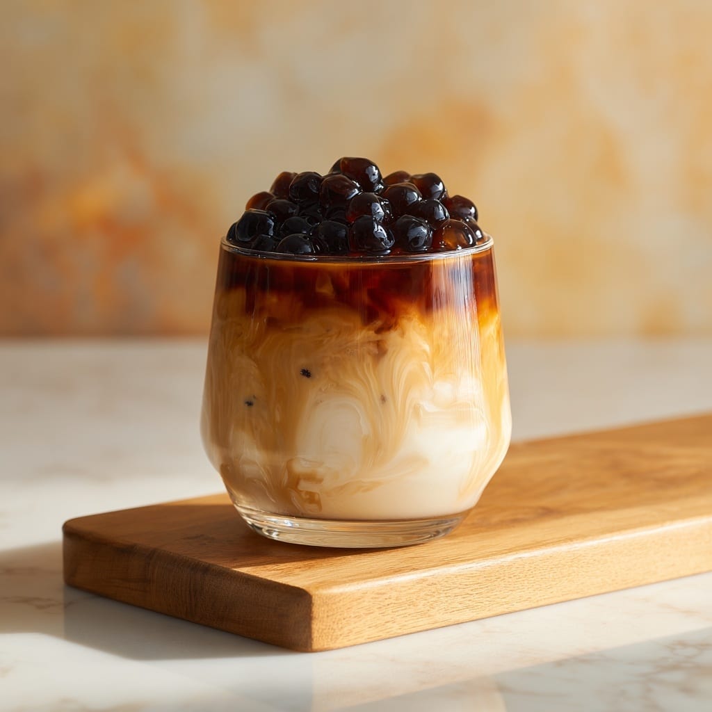 Cozy Red Bean & Black Sesame Milk Tea for Refreshing Sips Recipe - Recipe Image