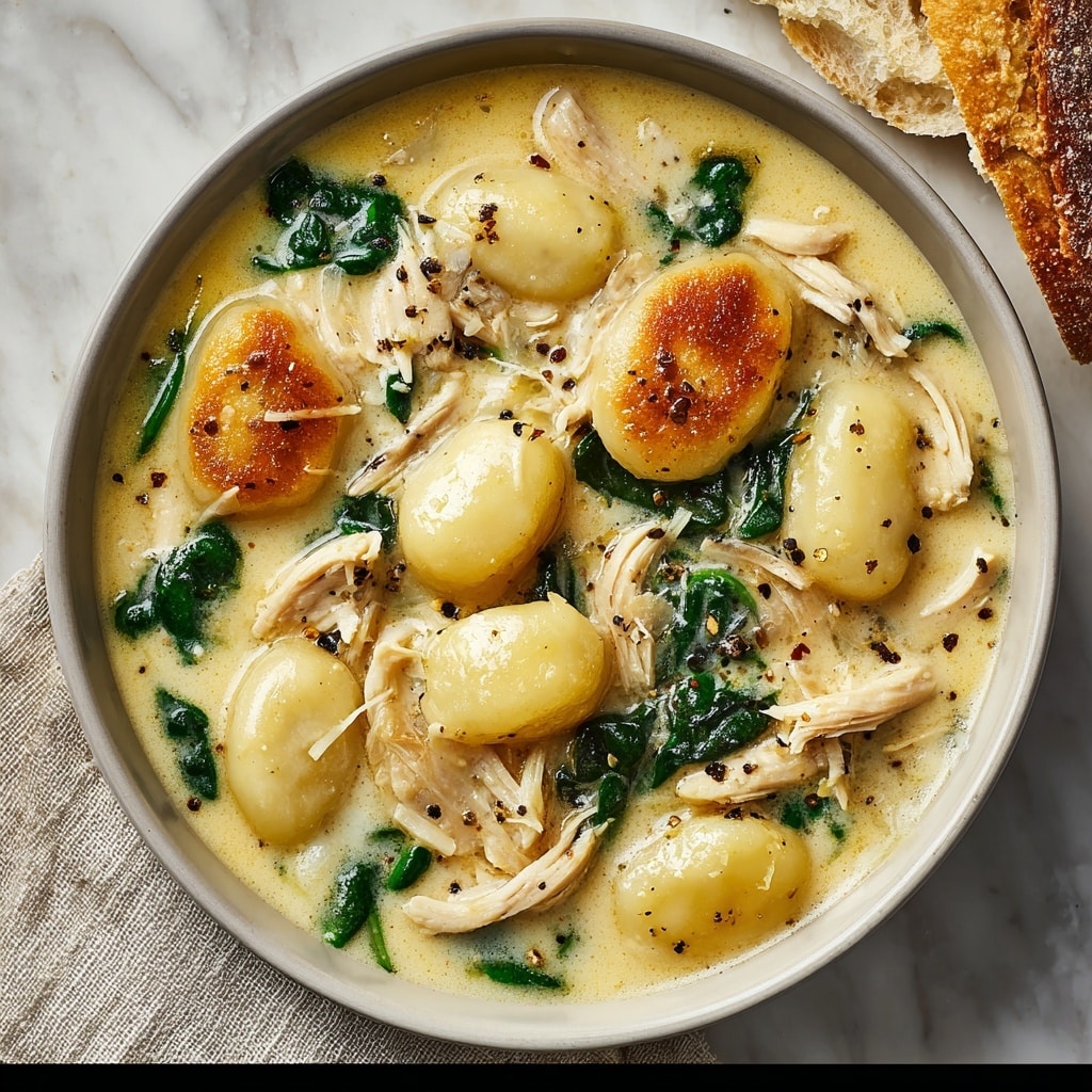 Creamy Chicken Gnocchi Soup with Garlic Recipe
