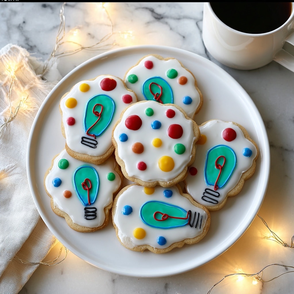 Christmas Lights Royal Icing Sugar Cookies Recipe - Recipe Image