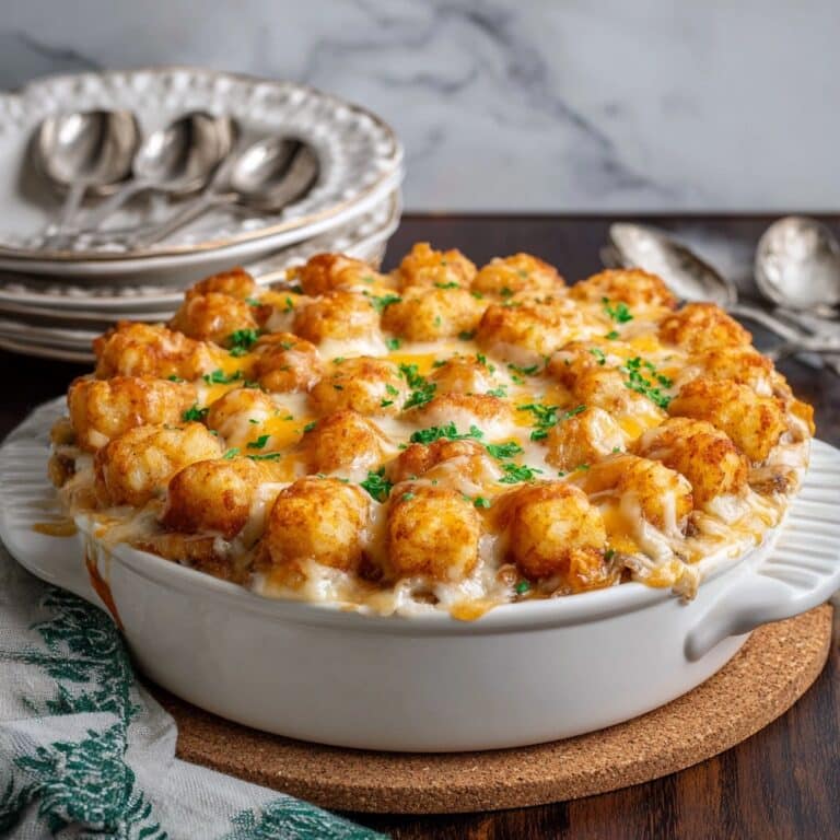 Cheesy Meatball Tater Tot Casserole Recipe