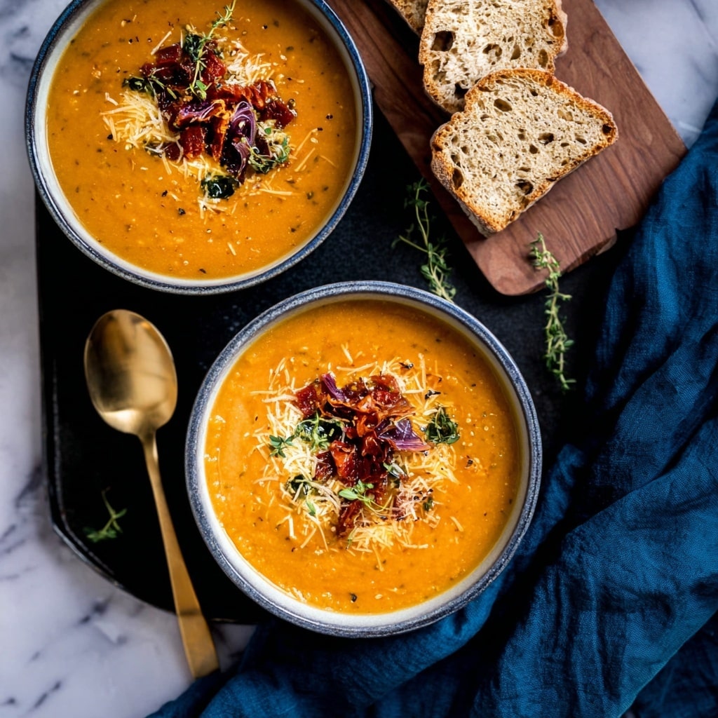 Roasted Vegetable Soup with Parmesan and Thyme Recipe