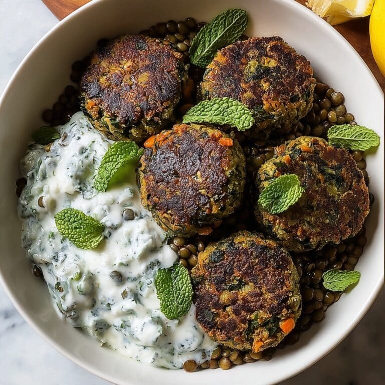 Baked Greek Lentil Meatballs with Tzatziki Recipe