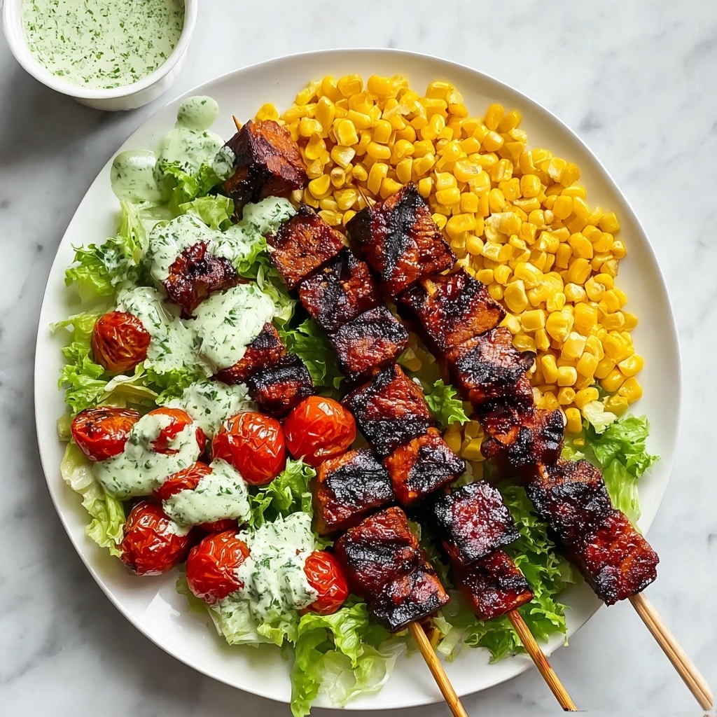 BBQ Chicken Skewer Salad with Herby Ranch Dressing Recipe - Recipe Image