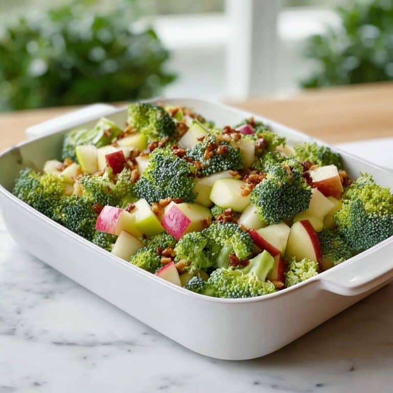 Apple Broccoli Salad with Cranberries, Pecans, and Honey-Dijon Dressing Recipe