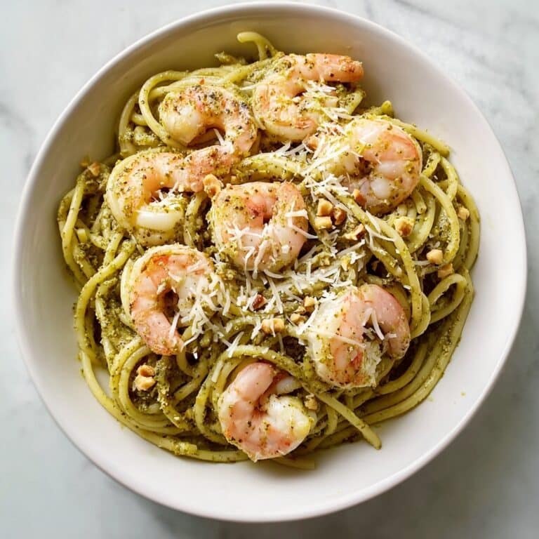Easy & Creamy Pistachio Pesto Pasta with Shrimp Recipe