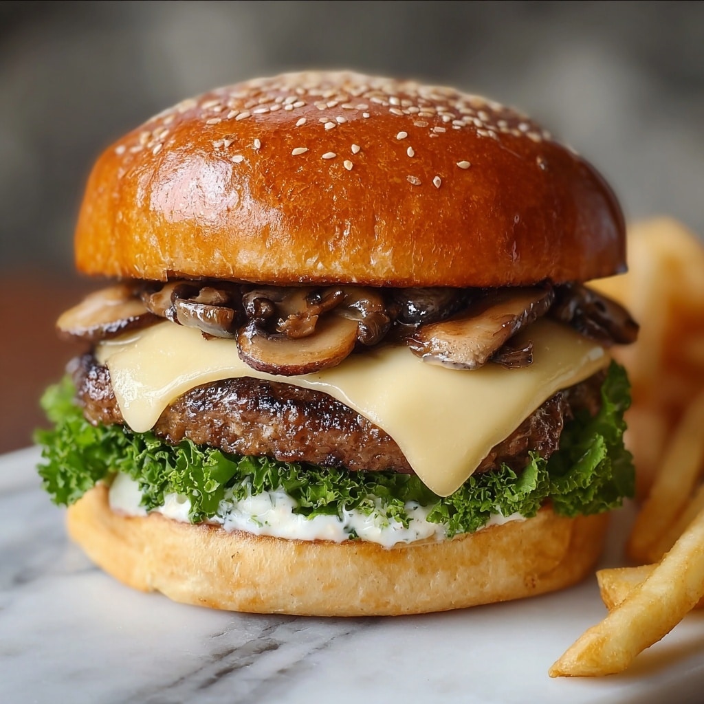Mouthwatering Mushroom Swiss Burger for Ultimate Grilling Fun Recipe