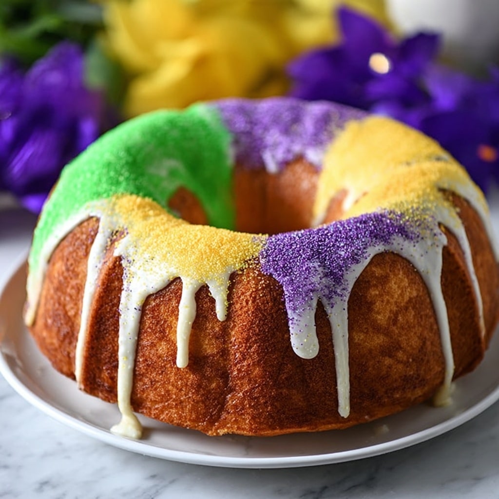 Shortcut Mardi Gras King Cake Recipe