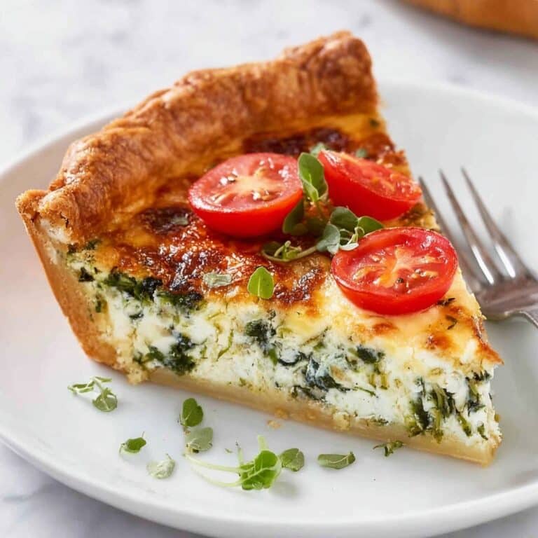 Easy Tomato Spinach Feta Quiche Recipe