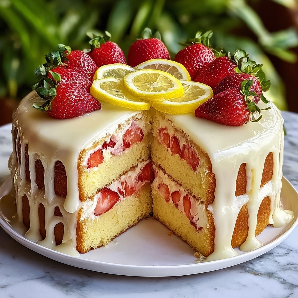 Strawberry Lemonade Buttermilk Cake Recipe - Recipe Image