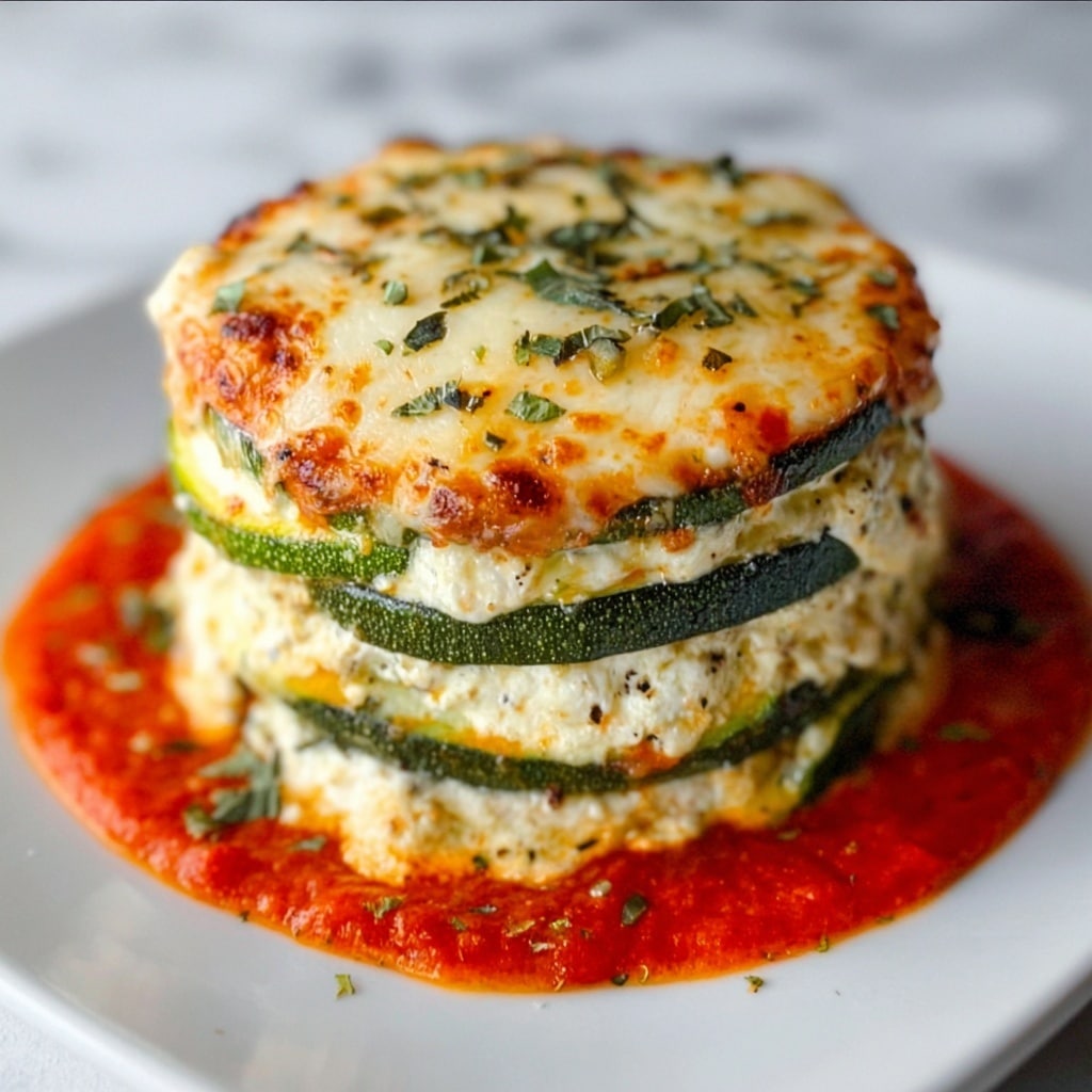 Layered Zucchini Ricotta Melts with Marinara Recipe - Recipe Image