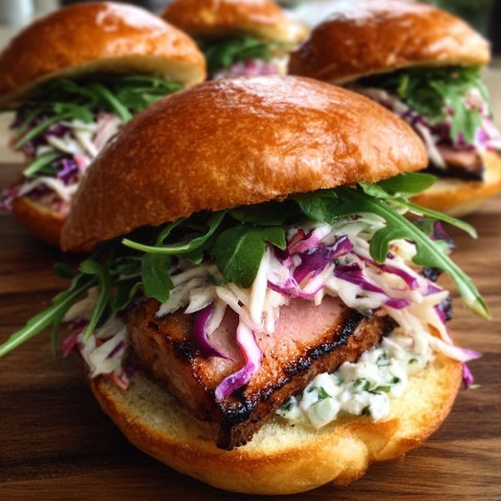 Crispy Salmon Sliders with Lemon Arugula Slaw Recipe - Recipe Image