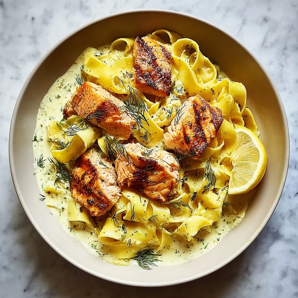 Citrus-Scented Pappardelle with Slow-Roasted Salmon Recipe - Recipe Image
