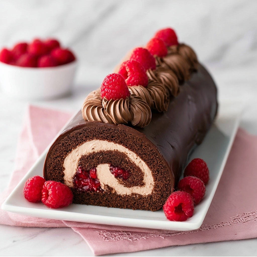 Raspberry Chocolate Roll Cake Recipe