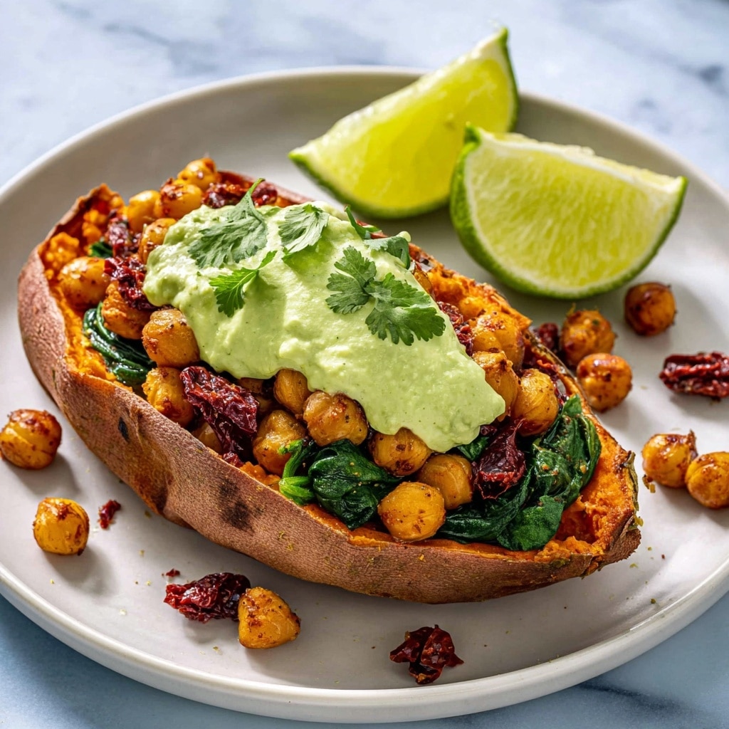 Stuffed Sweet Potatoes with Chickpeas and Sun-Dried Tomatoes Recipe