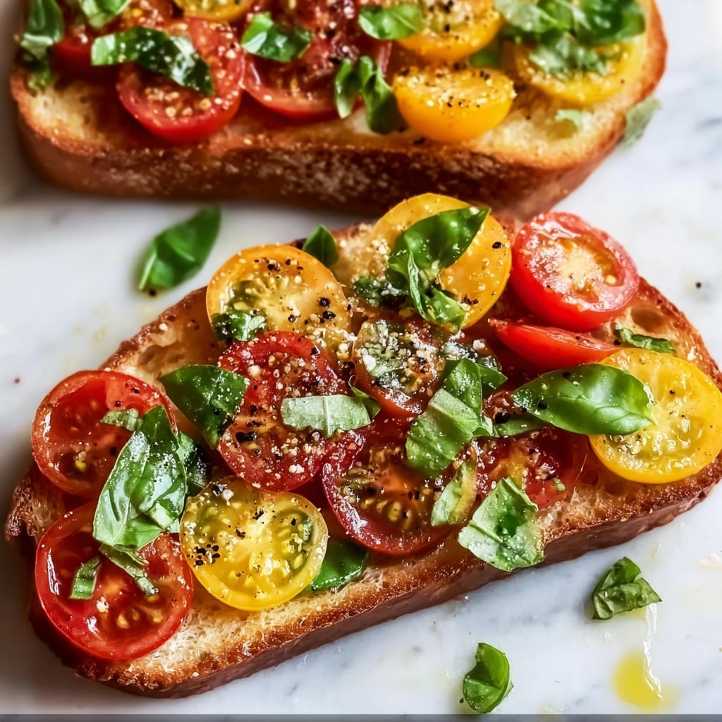 Fresh Cherry Tomato and Basil Bruschetta Recipe - Recipe Image