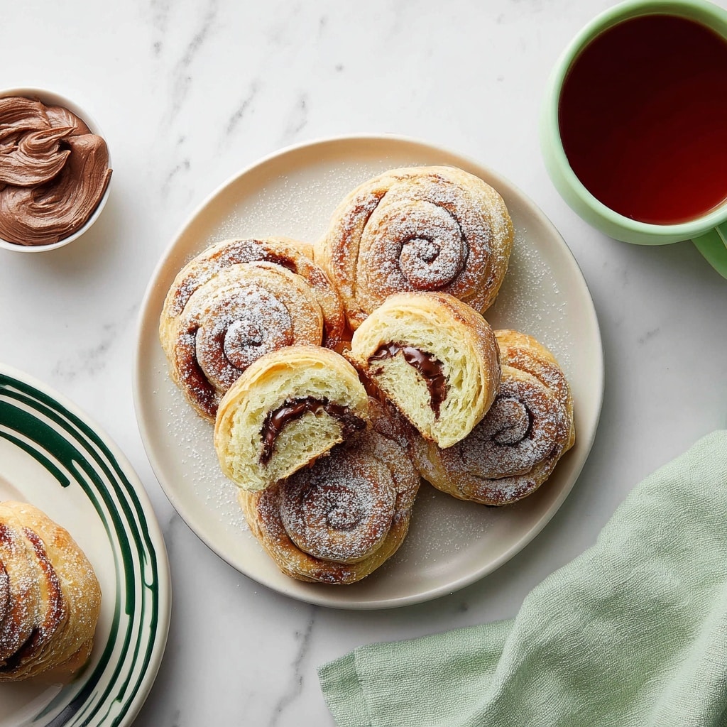 Fried Croissant Beignets with Chocolate Spread and Cinnamon Sugar Dust Recipe - Recipe Image