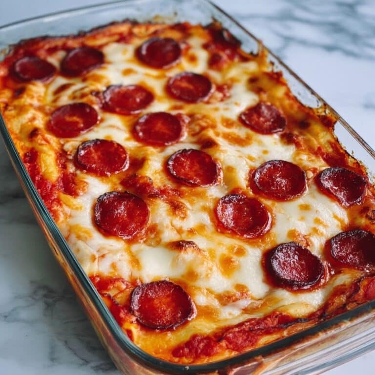 Cheesy Pepperoni Sausage Pizzagna Recipe