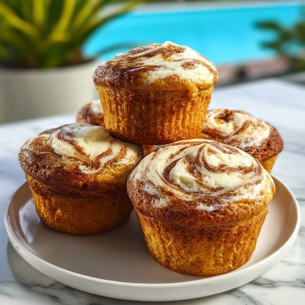 Fluffy Pumpkin Cream Cheese Swirl Muffins Recipe - Recipe Image
