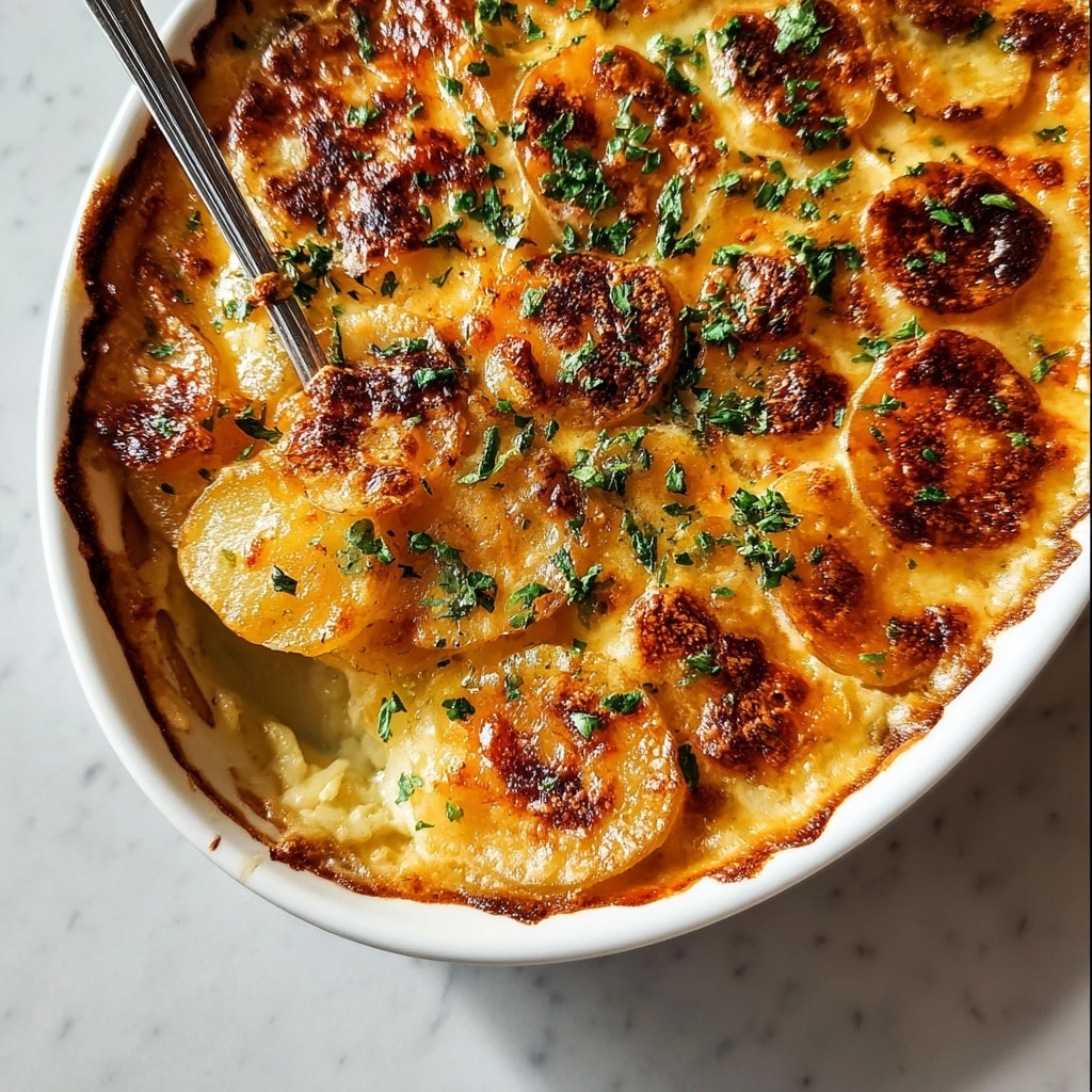 Dad’s Creamy & Cheesy Au Gratin Potatoes Recipe - Recipe Image