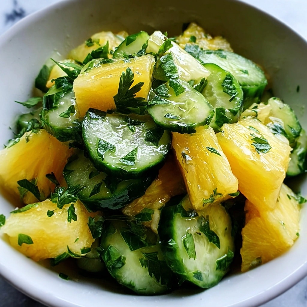 Light and Zesty Pineapple Cucumber Salad for Refreshing Snacking Recipe - Recipe Image