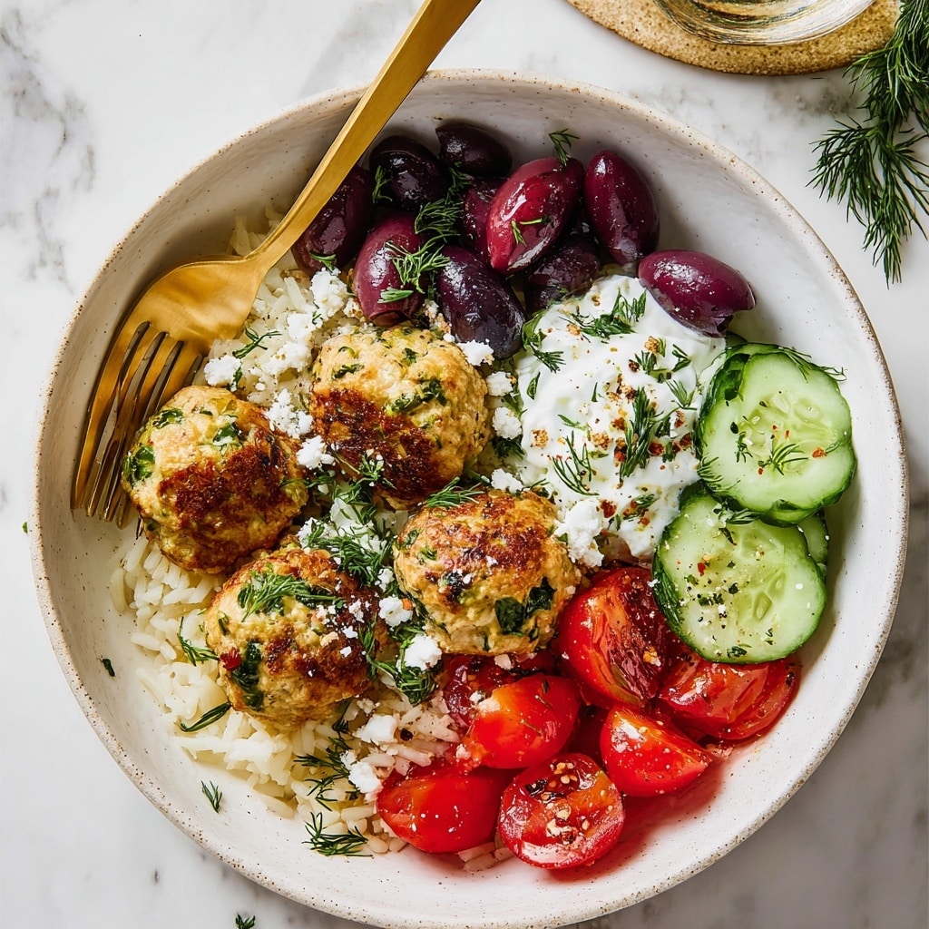Spinach Feta Turkey Meatballs with Yogurt Sauce Recipe - Recipe Image