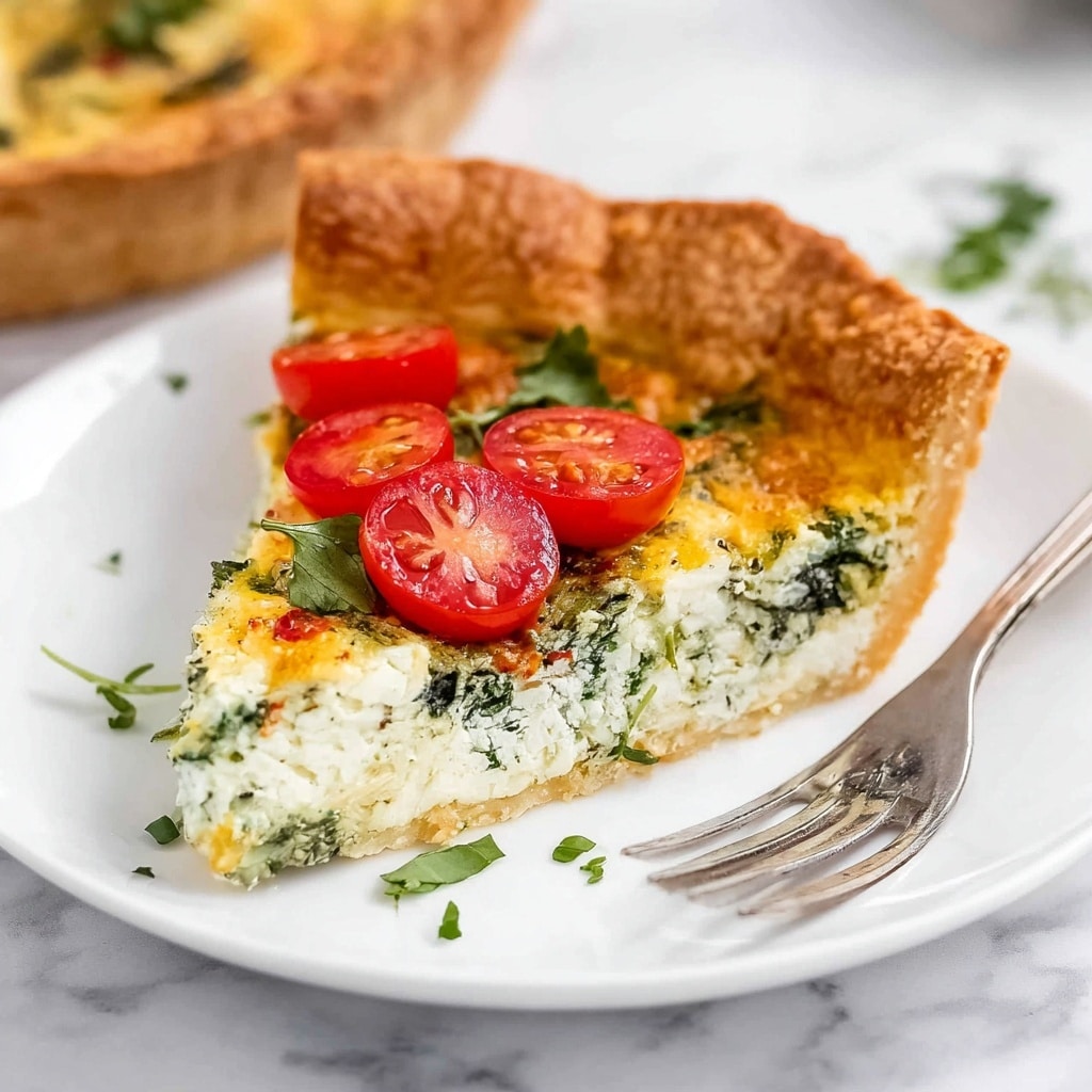 Easy Tomato Spinach Feta Quiche Recipe - Recipe Image