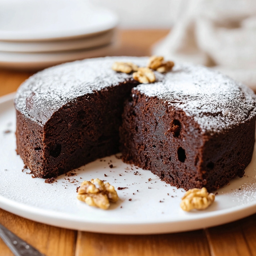 Simple Moist Chocolate Walnut Cake Recipe - Recipe Image