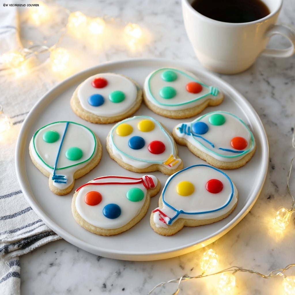 Christmas Lights Royal Icing Sugar Cookies Recipe - Recipe Image