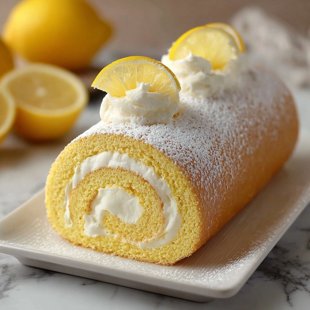 Velvet Lemon Cream Roll Cake Recipe - Recipe Image