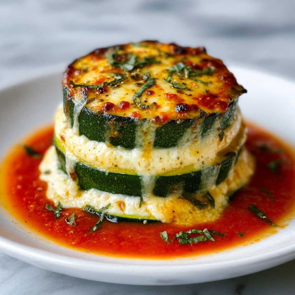 Layered Zucchini Ricotta Melts with Marinara Recipe - Recipe Image