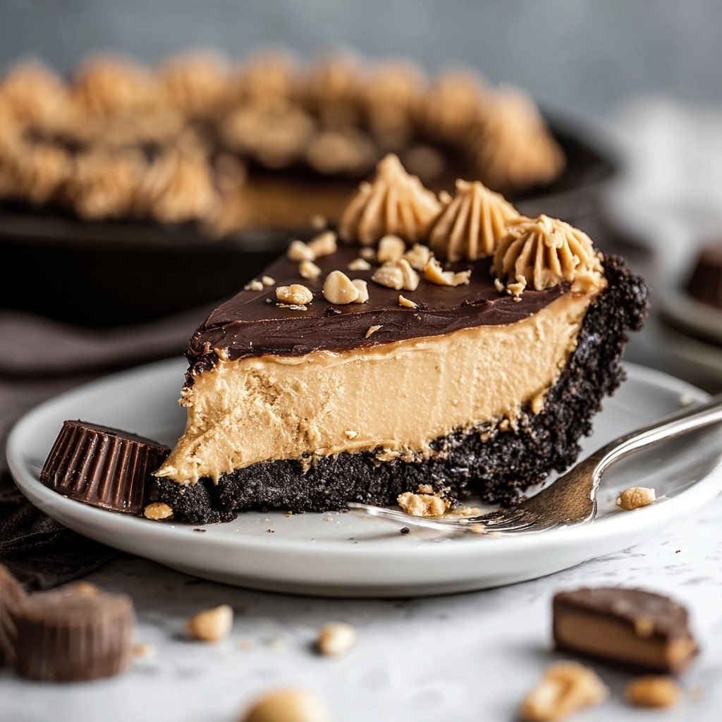 Peanut Butter Cup Chocolate Pie Recipe - Recipe Image