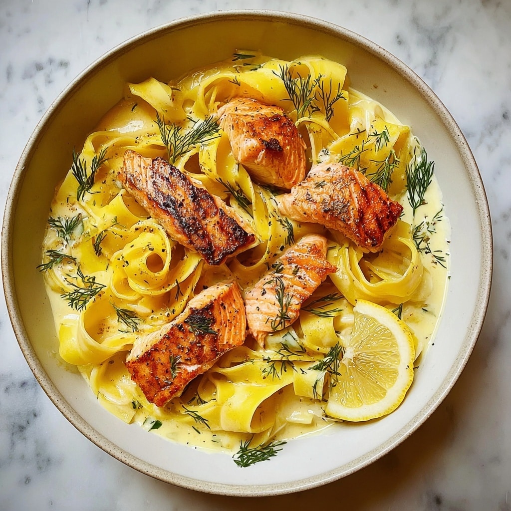 Citrus-Scented Pappardelle with Slow-Roasted Salmon Recipe - Recipe Image