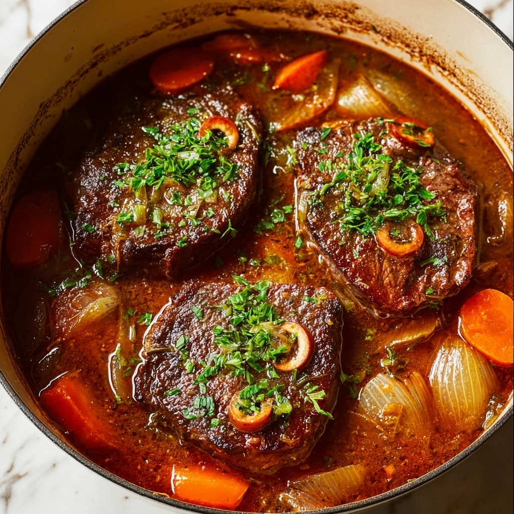 Braised Beef Shank with Red Wine and Aromatic Herbs Recipe - Recipe Image