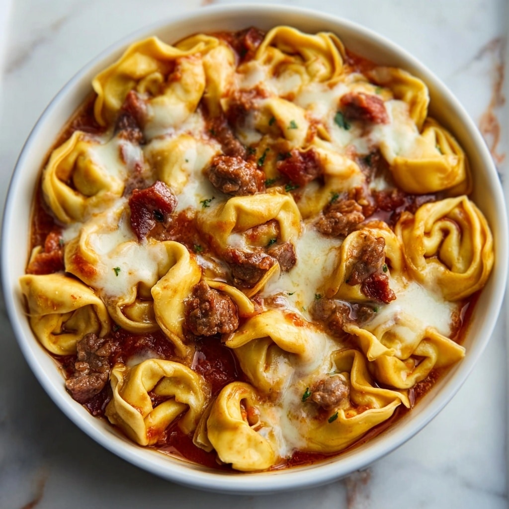 Cheesesteak Tortellini in Rich Provolone Sauce Recipe - Recipe Image