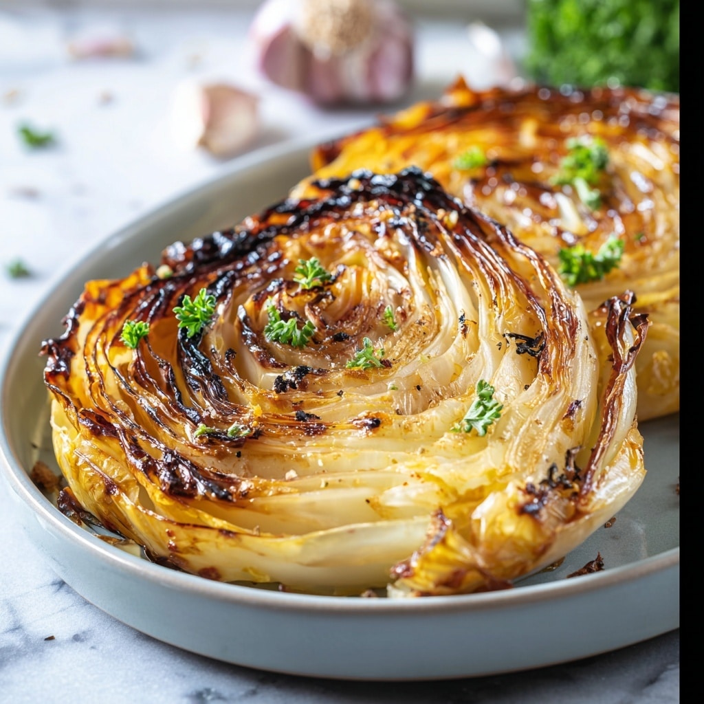 Easy Roasted Cabbage Steaks Recipe - Recipe Image